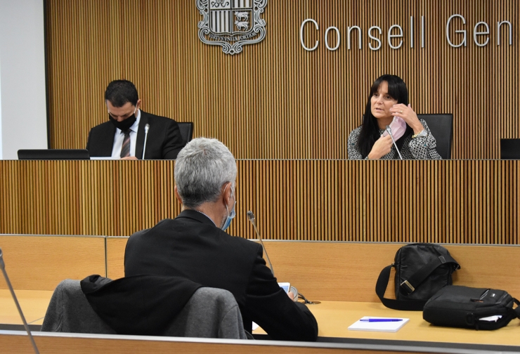 La sala de compareixences del Consell General, aquest dimarts.